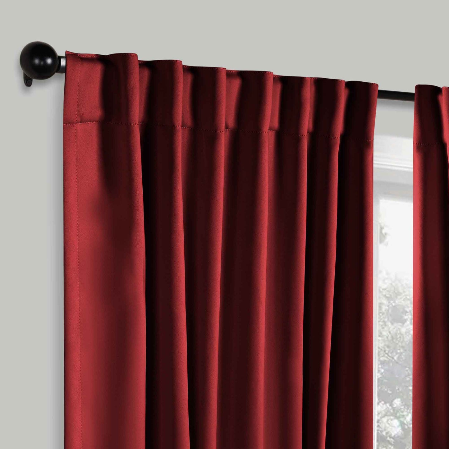 Solid Room Darkening Blackout Curtain Panels. Back Tabs. Set of 2