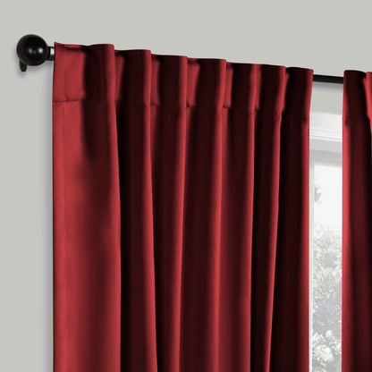 Solid Room Darkening Blackout Curtain Panels. Back Tabs. Set of 2