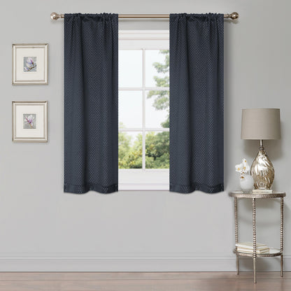 Modern Shimmer Washable Room Darkening Blackout Curtains. Set of 2