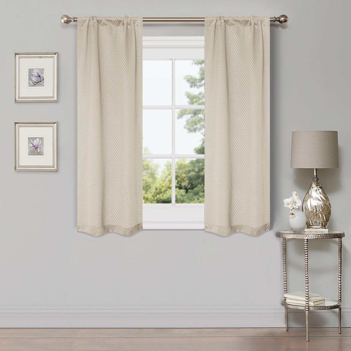 Modern Shimmer Washable Room Darkening Blackout Curtains. Set of 2
