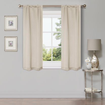 Modern Shimmer Washable Room Darkening Blackout Curtains. Set of 2