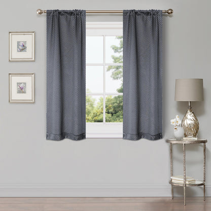 Modern Shimmer Washable Room Darkening Blackout Curtains. Set of 2