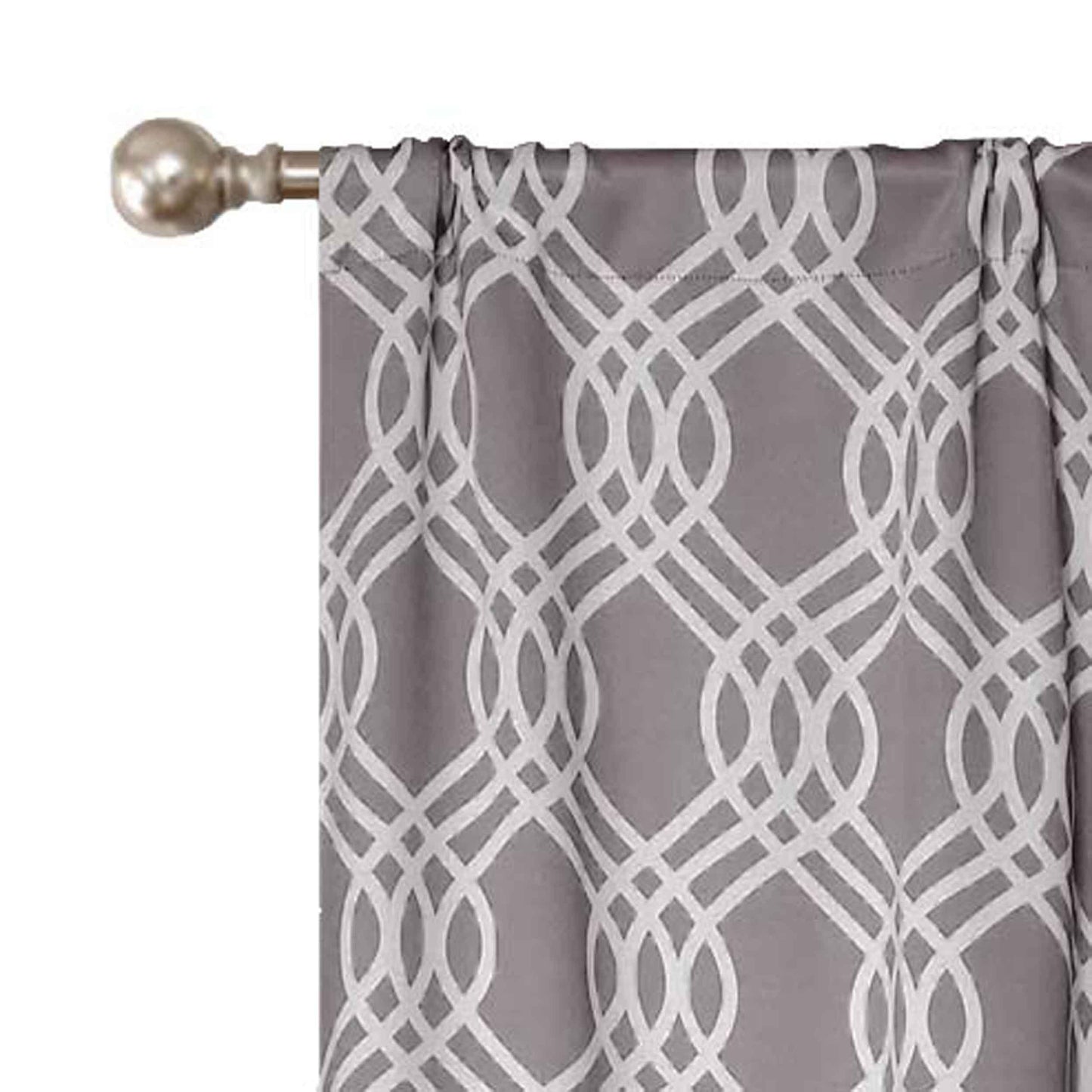 Ribbon Trellis Washable Room Darkening Blackout Curtains. Set of 2