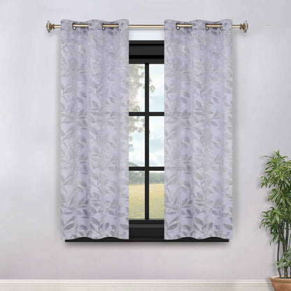 Leaves Room Darkening Grommet Blackout Curtain Panels. Set of 2