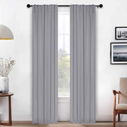 Solid Room Darkening Blackout Curtain Panels. Back Tabs. Set of 2