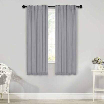 Solid Room Darkening Blackout Curtain Panels. Back Tabs. Set of 2