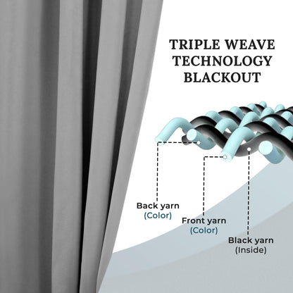 Solid Machine Washable Room Darkening Blackout Curtains. Set of 2