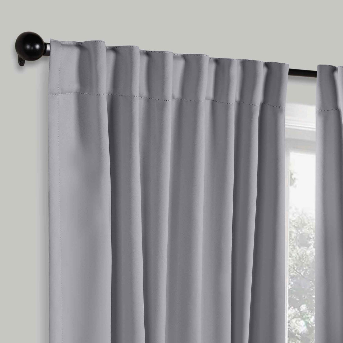 Solid Room Darkening Blackout Curtain Panels. Back Tabs. Set of 2