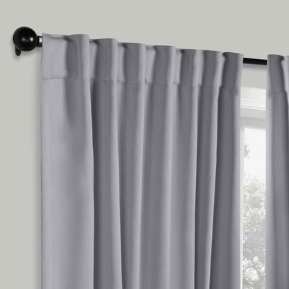 Solid Room Darkening Blackout Curtain Panels. Back Tabs. Set of 2