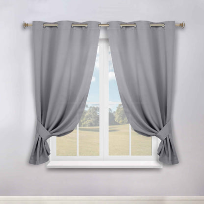Classic Modern Solid Room Darkening Blackout Curtain Panels. Set of 2