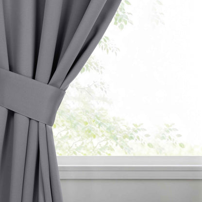 Classic Modern Solid Room Darkening Blackout Curtain Panels. Set of 2