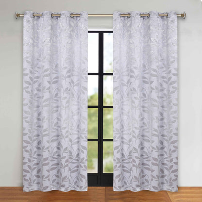 Leaves Room Darkening Grommet Blackout Curtain Panels. Set of 2
