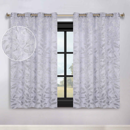 Leaves Room Darkening Grommet Blackout Curtain Panels. Set of 2