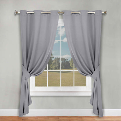 Classic Modern Solid Room Darkening Blackout Curtain Panels. Set of 2