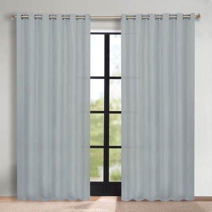 Classic Modern Solid Room Darkening Blackout Curtain Panels. Set of 2
