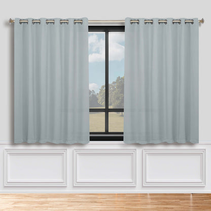 Classic Modern Solid Room Darkening Blackout Curtain Panels. Set of 2