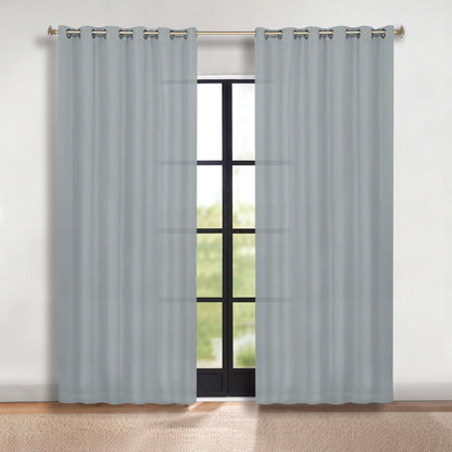 Classic Modern Solid Room Darkening Blackout Curtain Panels. Set of 2