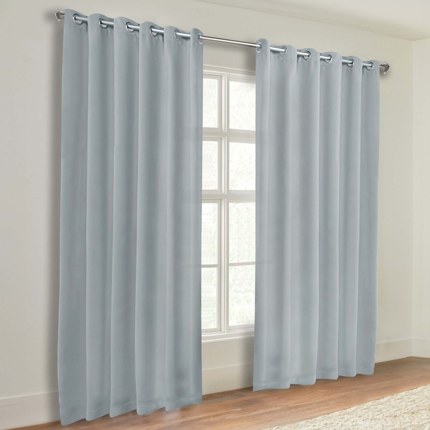 Classic Modern Solid Room Darkening Blackout Curtain Panels. Set of 2