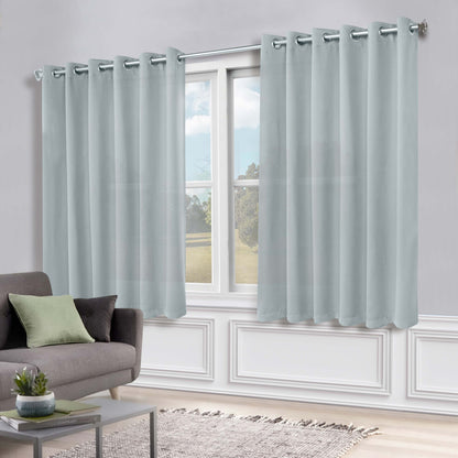 Classic Modern Solid Room Darkening Blackout Curtain Panels. Set of 2