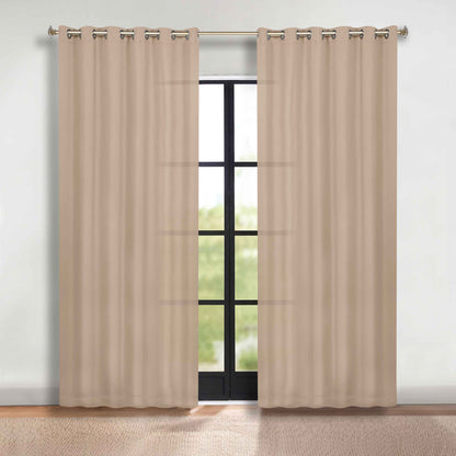 Classic Modern Solid Room Darkening Blackout Curtain Panels. Set of 2