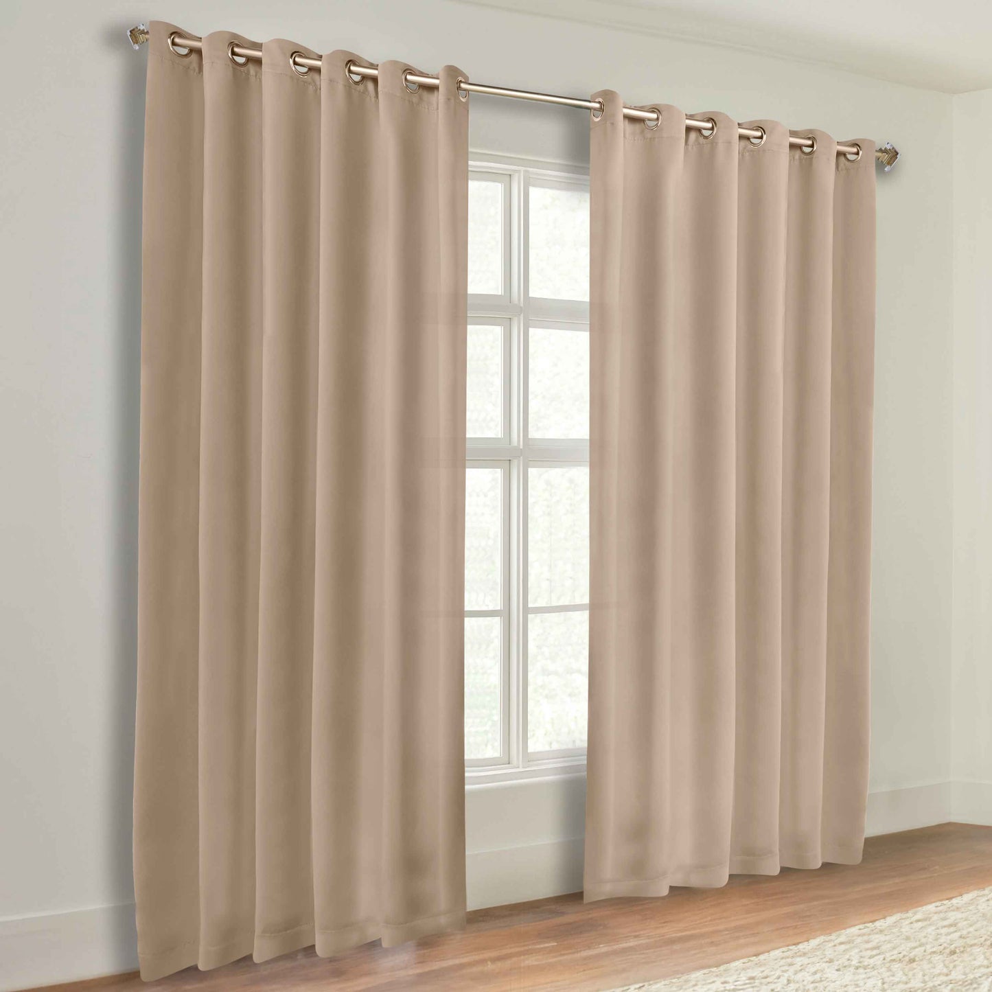 Classic Modern Solid Room Darkening Blackout Curtain Panels. Set of 2