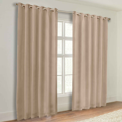 Classic Modern Solid Room Darkening Blackout Curtain Panels. Set of 2