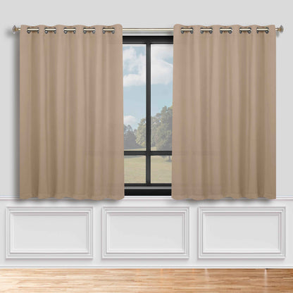 Classic Modern Solid Room Darkening Blackout Curtain Panels. Set of 2