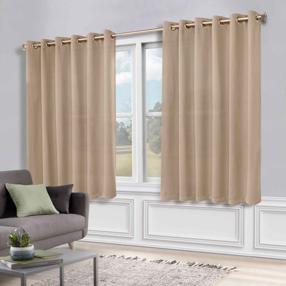 Classic Modern Solid Room Darkening Blackout Curtain Panels. Set of 2