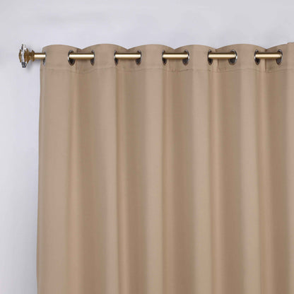 Classic Modern Solid Room Darkening Blackout Curtain Panels. Set of 2