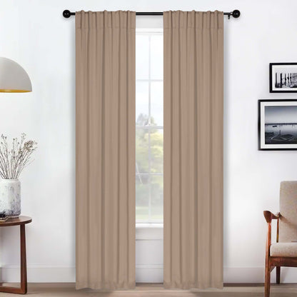 Solid Room Darkening Blackout Curtain Panels. Back Tabs. Set of 2