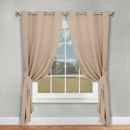 Classic Modern Solid Room Darkening Blackout Curtain Panels. Set of 2