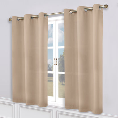 Classic Modern Solid Room Darkening Blackout Curtain Panels. Set of 2