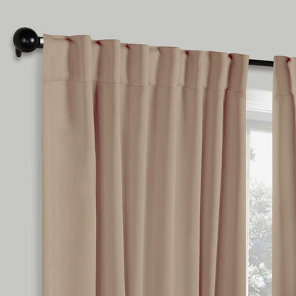 Solid Room Darkening Blackout Curtain Panels. Back Tabs. Set of 2