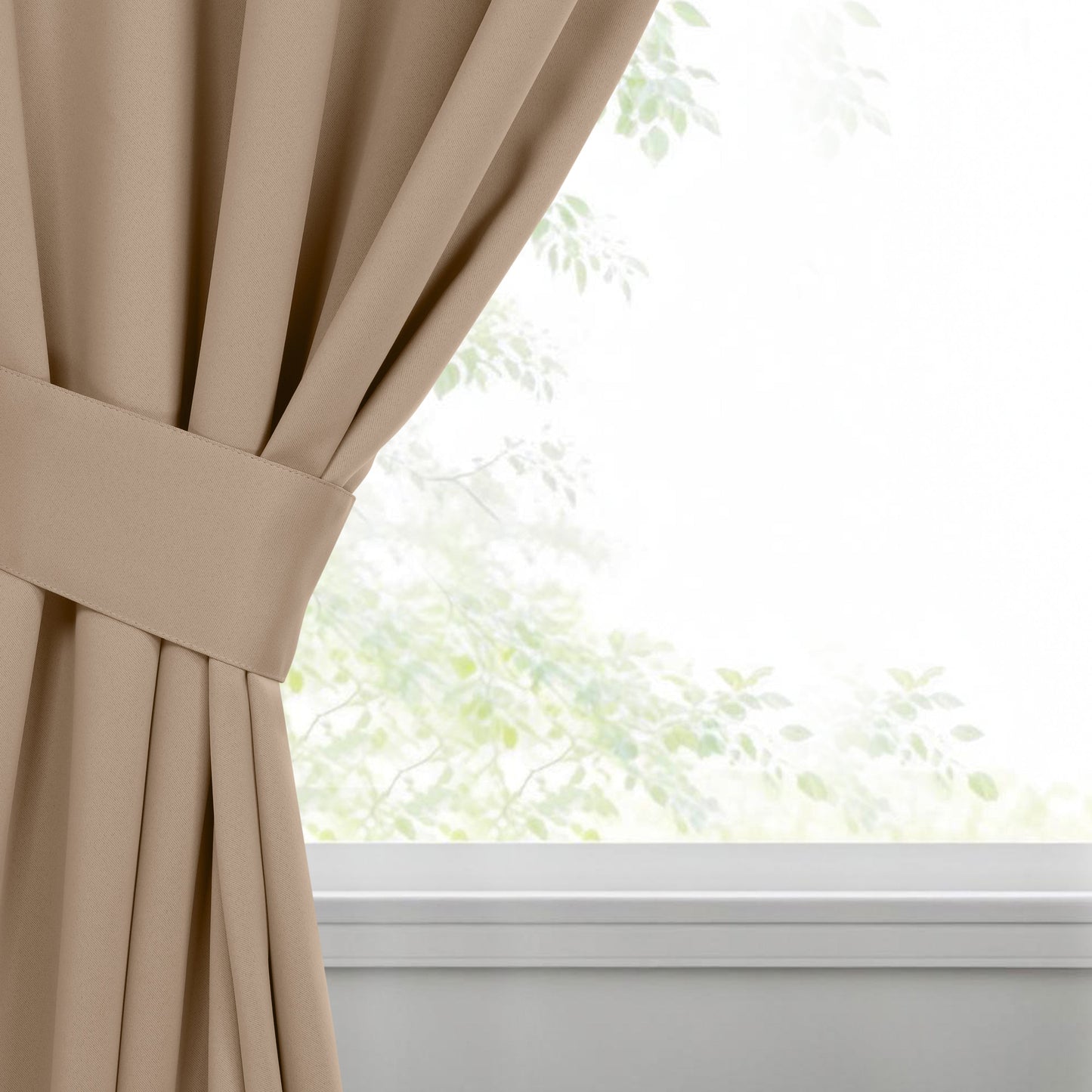 Classic Modern Solid Room Darkening Blackout Curtain Panels. Set of 2