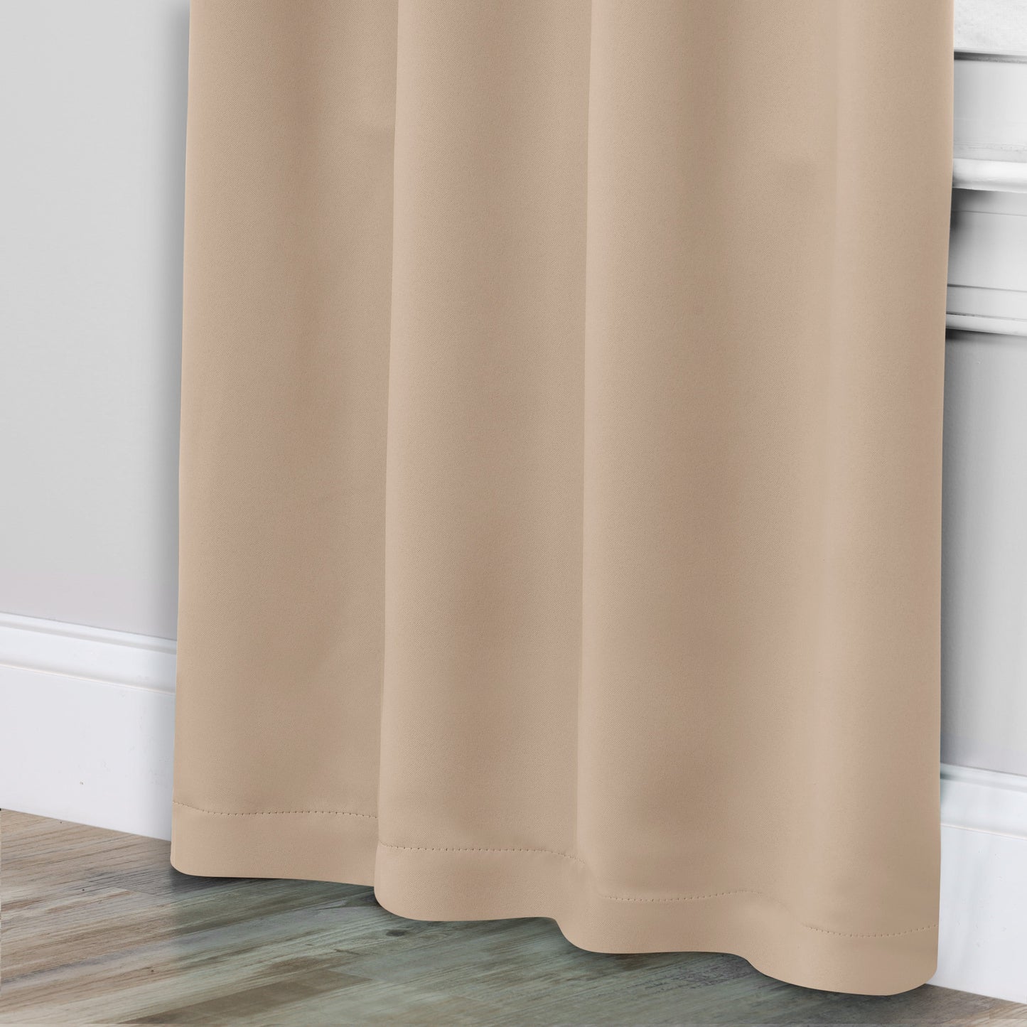 Solid Room Darkening Rod Pocket Blackout Curtain Panels. Set of 2