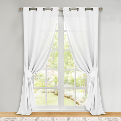 Classic Modern Solid Room Darkening Blackout Curtain Panels. Set of 2