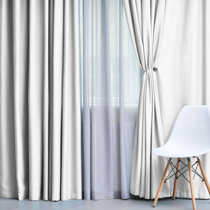Solid Machine Washable Room Darkening Blackout Curtains. Set of 2