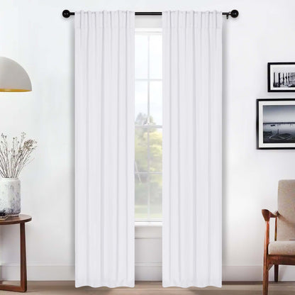 Solid Room Darkening Blackout Curtain Panels. Back Tabs. Set of 2