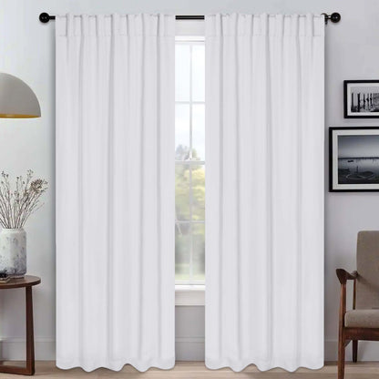 Solid Room Darkening Blackout Curtain Panels. Back Tabs. Set of 2