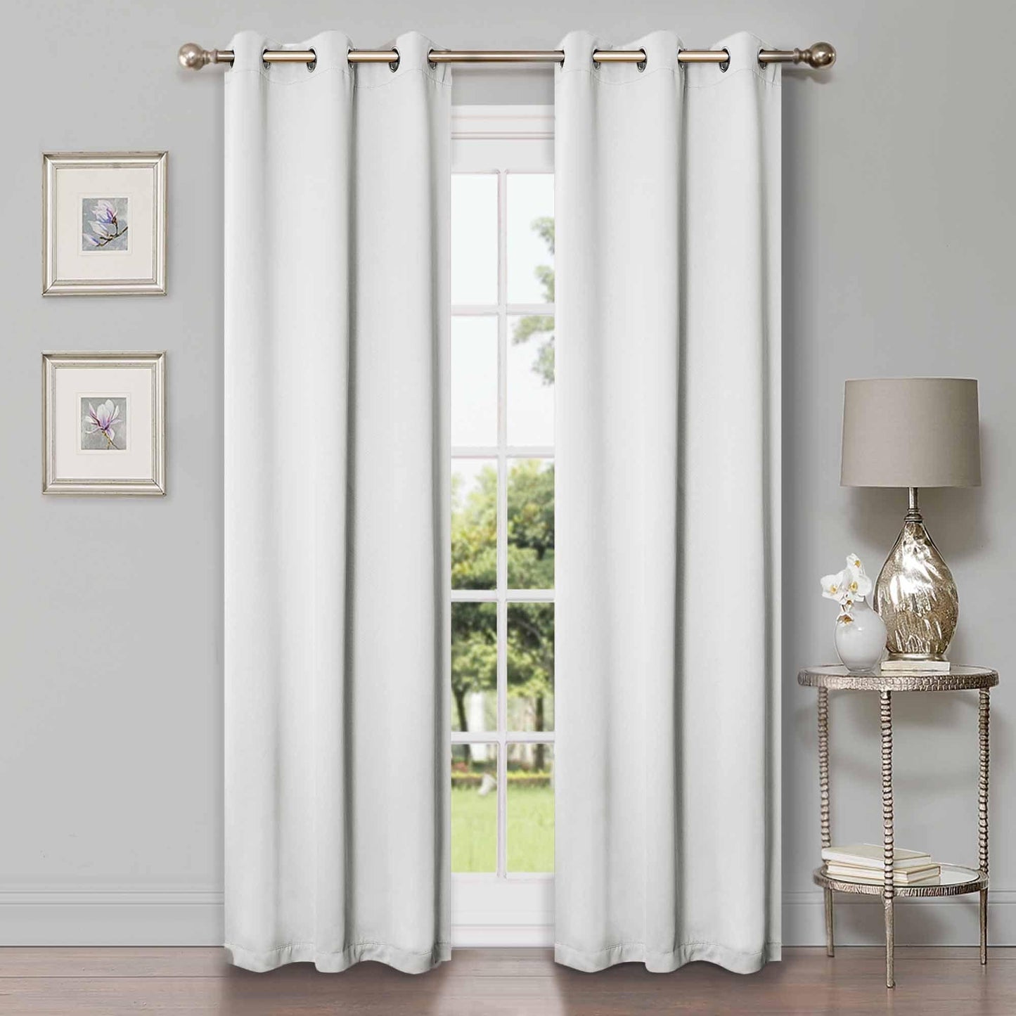 Solid Machine Washable Room Darkening Blackout Curtains. Set of 2