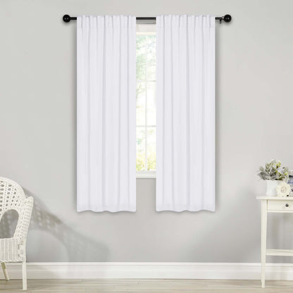 Solid Room Darkening Blackout Curtain Panels. Back Tabs. Set of 2
