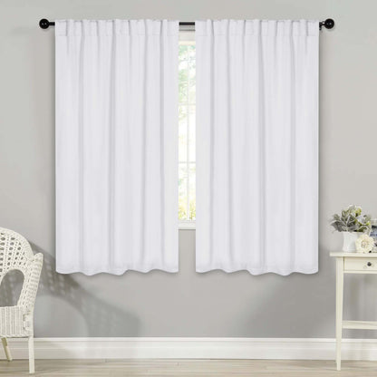 Solid Room Darkening Blackout Curtain Panels. Back Tabs. Set of 2