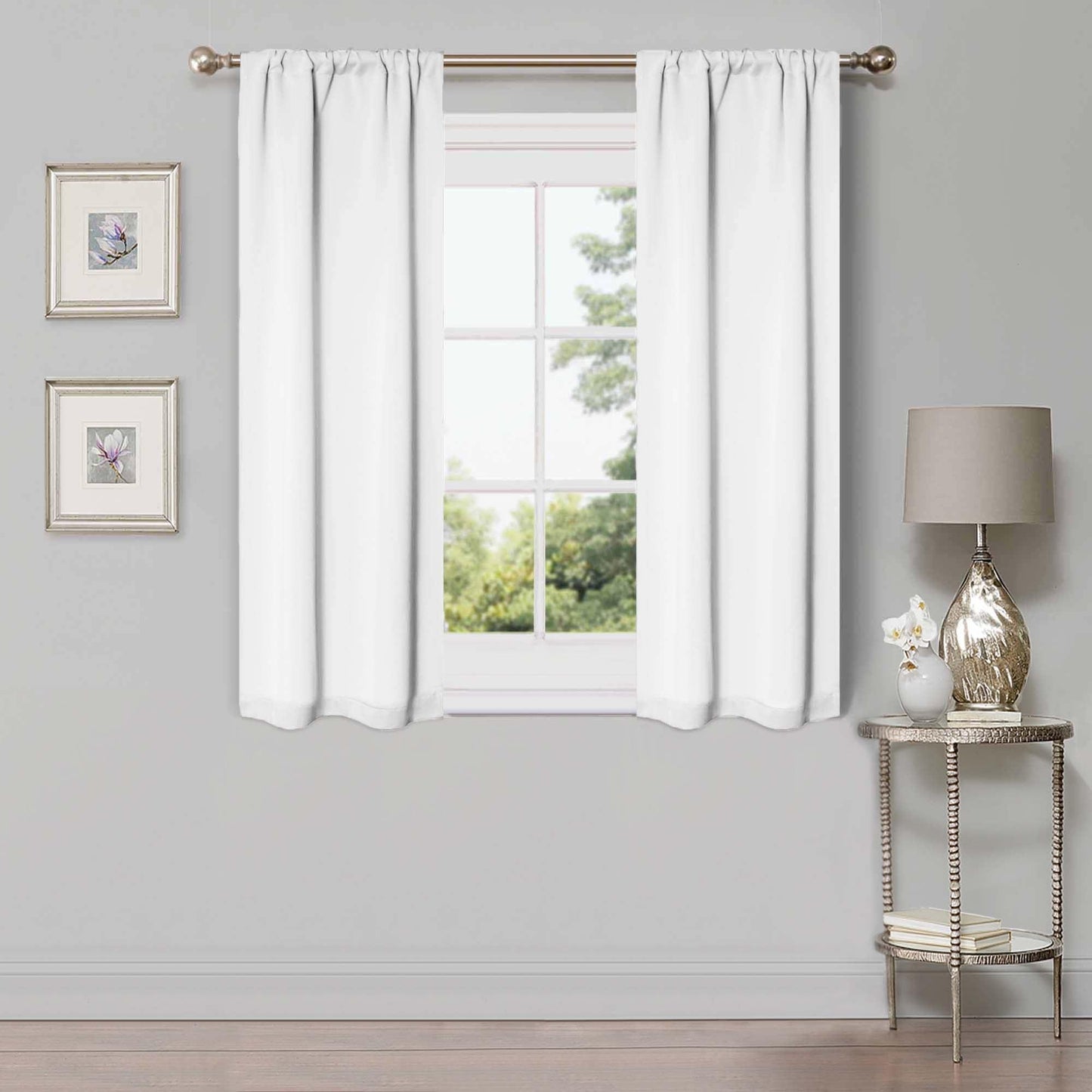Solid Machine Washable Room Darkening Blackout Curtains. Set of 2