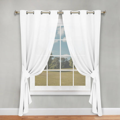 Classic Modern Solid Room Darkening Blackout Curtain Panels. Set of 2