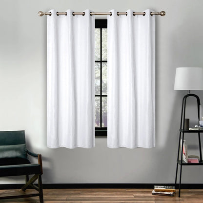 Linen Washable Room Darkening Blackout Curtains. Set of 2