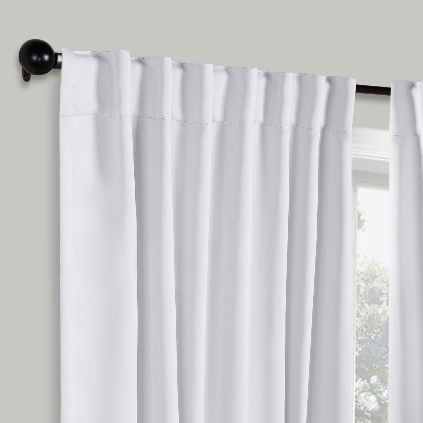 Solid Room Darkening Blackout Curtain Panels. Back Tabs. Set of 2
