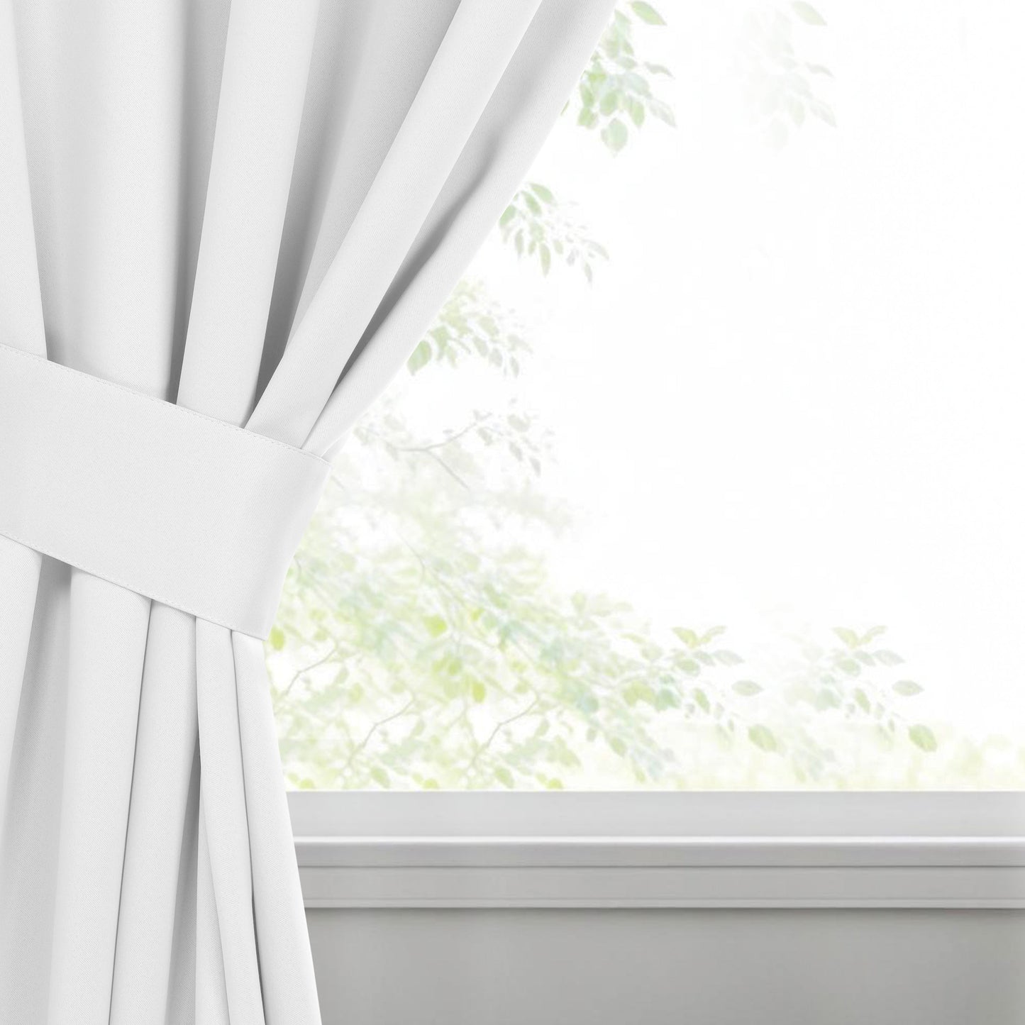 Classic Modern Solid Room Darkening Blackout Curtain Panels. Set of 2