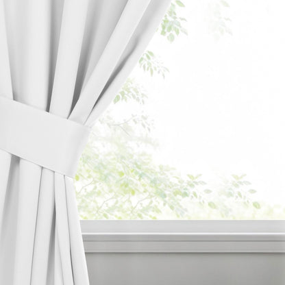 Classic Modern Solid Room Darkening Blackout Curtain Panels. Set of 2