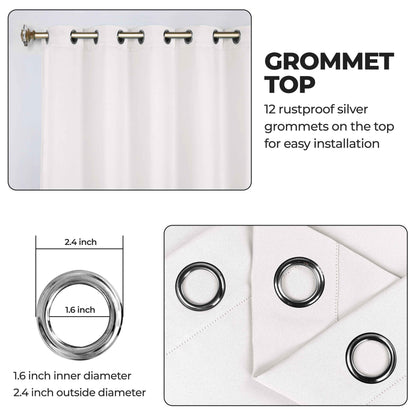 Classic Modern Solid Room Darkening Blackout Curtain Panels. Set of 2