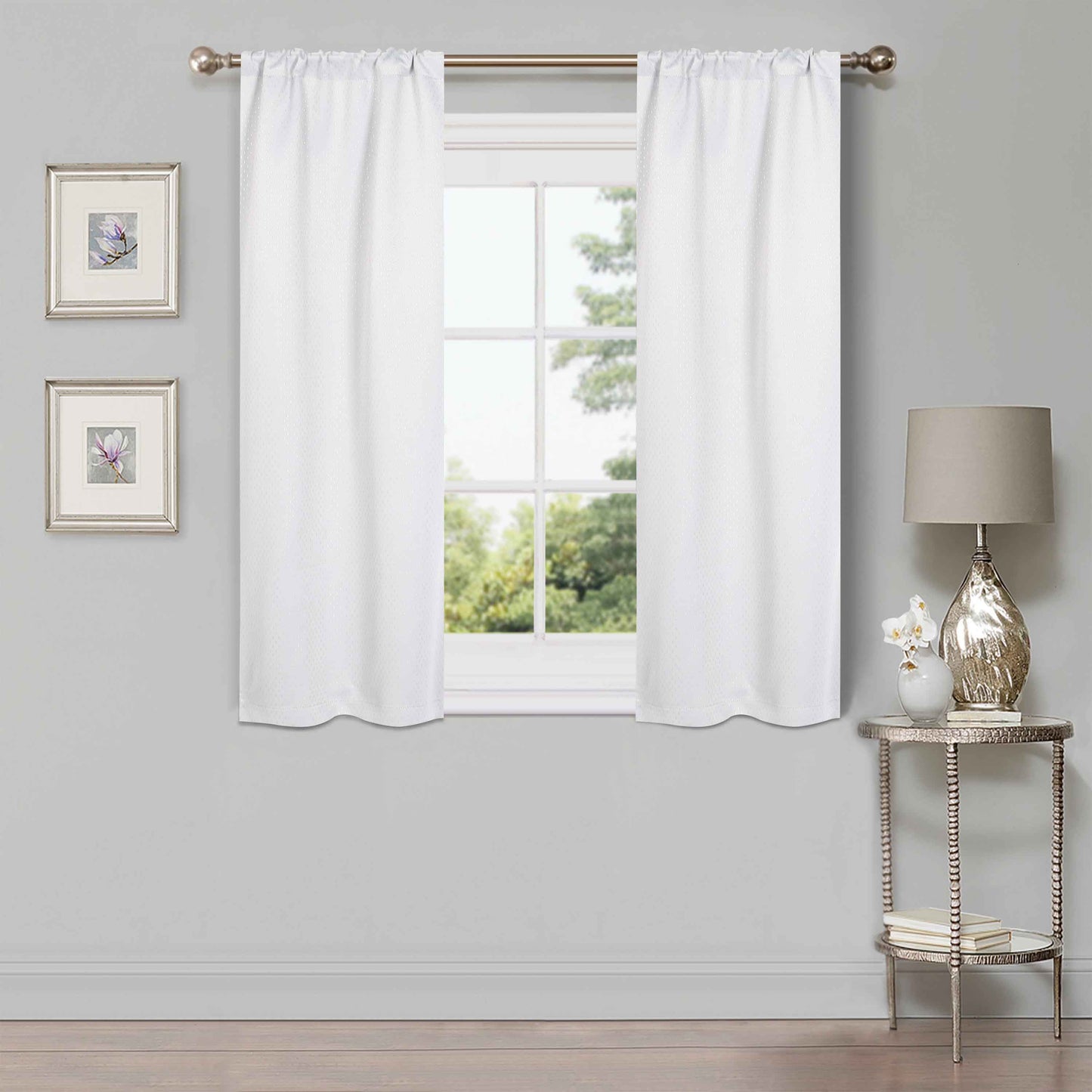 Modern Shimmer Washable Room Darkening Blackout Curtains. Set of 2